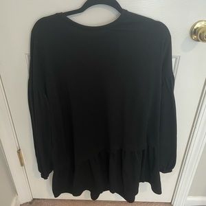 Large puffy sleeve black dress